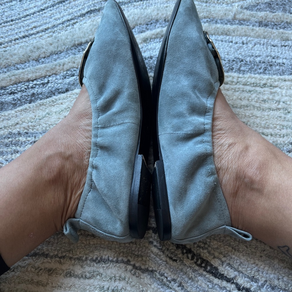 🩰 Tory Burch Minnie Travel Ballet Flats Light Grey Rocky Pebble | Size 9.5 - Picture 4 of 15